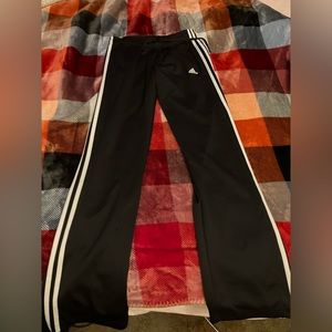 adidas black and white wide leg pants